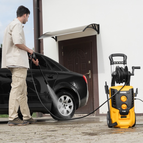 Моечная машина высокого давления R-180D, 2200 Вт, 180 бар, 380 л/ч, с барабаном// Denzel купить в Москве с доставкой по всей России | ProtosMarket.ru