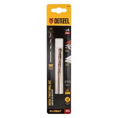 Сверло по металлу, 6 мм, HSS Co-8%// Denzel купить в Москве с доставкой по всей России | ProtosMarket.ru