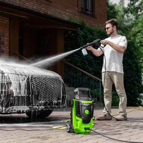 Моечная машина высокого давления АМ-1800, 1800 Вт, 140 бар, 350 л/ч, колесная Сибртех купить в Москве с доставкой по всей России | ProtosMarket.ru