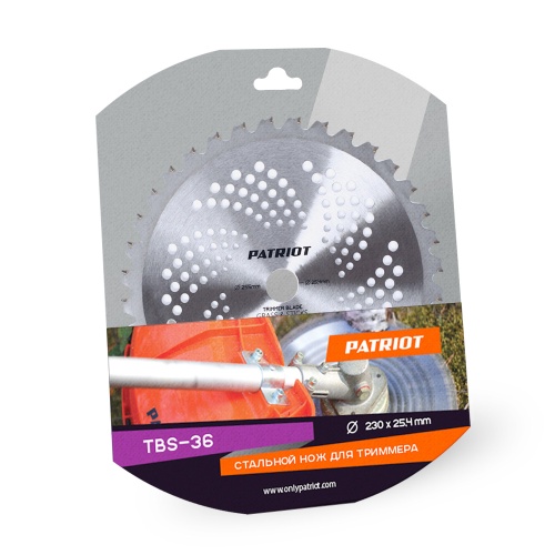 Нож PATRIOT TBM 36 для триммера (255х25.4 мм, 36 зубьев) купить в Москве с доставкой по всей России | ProtosMarket.ru
