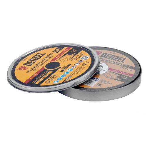 Круг отрезной по металлу, 125 х 1,0 х 22,2 мм, WA60TBF, в метал.банке, 10 шт. Denzel купить в Москве с доставкой по всей России | ProtosMarket.ru