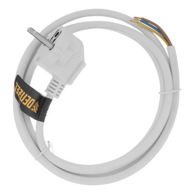 Шнур сетевой Energy Series, ПВС, 1,5 м, 3 x 1 мм, с неразборной вилкой, белый, Denzel купить в Москве с доставкой по всей России | ProtosMarket.ru