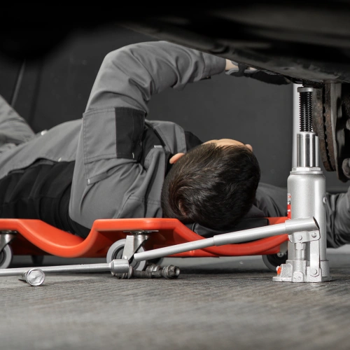 Домкрат гидравлический бутылочный, 5 т, высота подъема 216-413 мм, в пластиковый кейсе Matrix купить в Москве с доставкой по всей России | ProtosMarket.ru