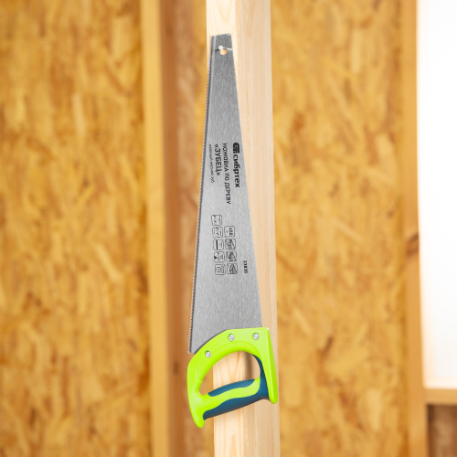 Ножовка по дереву"Зубец" для точных пильных работ, 450 мм, каленый зуб 2D, 14 TPI, двухкомпонентная рукоятка Сибртех купить в Москве с доставкой по всей России | ProtosMarket.ru