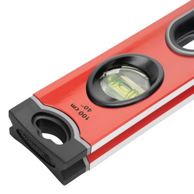 Уровень алюминиевый, 1000 мм, 3 глазка, ударопрочные заглушки, двухкомпонентные ручки Matrix ProFI купить в Москве с доставкой по всей России | ProtosMarket.ru