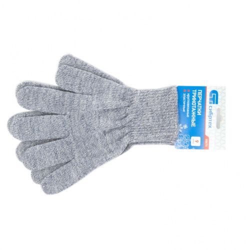 Перчатки трикотажные, акрил, серое мулине, двойная манжета Сибртех купить в Москве с доставкой по всей России | ProtosMarket.ru