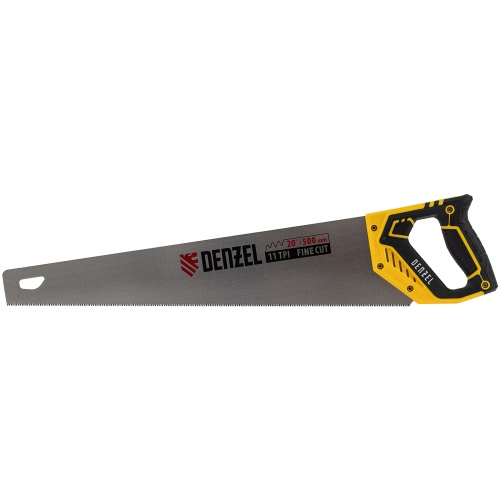 Ножовка по дереву, 500 мм, 11 TPI, зуб 3D, двухкомпонентная рукоятка Denzel купить в Москве с доставкой по всей России | ProtosMarket.ru