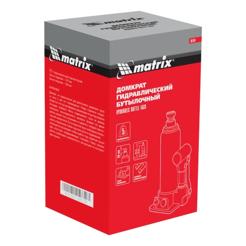 Домкрат гидравлический бутылочный, 5 т, h подъема 197-382 мм Matrix купить в Москве с доставкой по всей России | ProtosMarket.ru