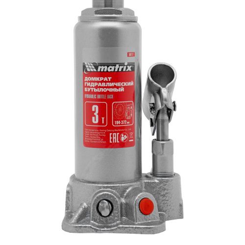 Домкрат гидравлический бутылочный, 3 т, высота подъема 194-372 мм Matrix купить в Москве с доставкой по всей России | ProtosMarket.ru