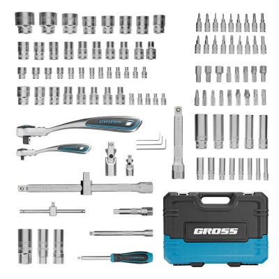 Набор инструментов, 1/4", 1/2", CrV, 120 зубьев, 109 предметов Gross купить в Москве с доставкой по всей России | ProtosMarket.ru