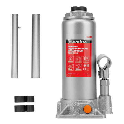 Домкрат гидравлический бутылочный, 8 т, h подъема 230-457 мм Matrix купить в Москве с доставкой по всей России | ProtosMarket.ru