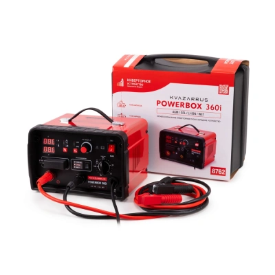 Инверторное пуско-зарядное устройство KVAZARRUS PowerBox 360i, таймер, пластиковый кейс