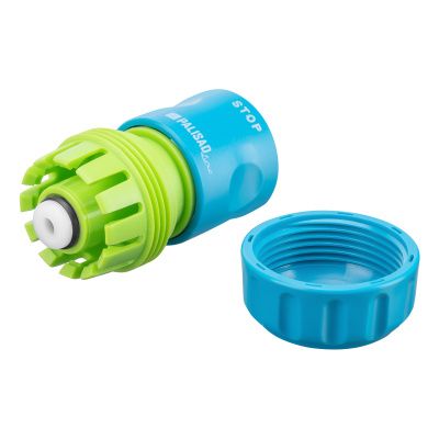 Соединитель пластмассовый, быстросъемный для шланга 3/4, аквастоп, однокомпонентный Palisad Luxe купить в Москве с доставкой по всей России | ProtosMarket.ru