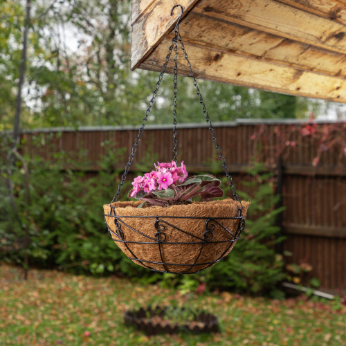 Кашпо подвесное с орнаментом, с кокосовой корзиной, диаметр 30 см Palisad купить в Москве с доставкой по всей России | ProtosMarket.ru