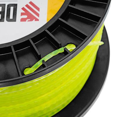 Леска для триммера зубчатый квадрат, 2,4мм х 172м, на DIN катушке FLEX CORD Denzel купить в Москве с доставкой по всей России | ProtosMarket.ru