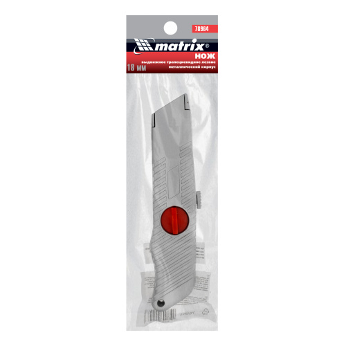 Нож, 19 мм, выдвижное трапециевидное лезвие, металлический корпус Matrix купить в Москве с доставкой по всей России | ProtosMarket.ru
