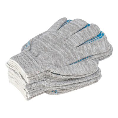 Перчатки трикотажные, с ПВХ точкой, 5 пар в упаковке, 10 класс купить в Москве с доставкой по всей России | ProtosMarket.ru