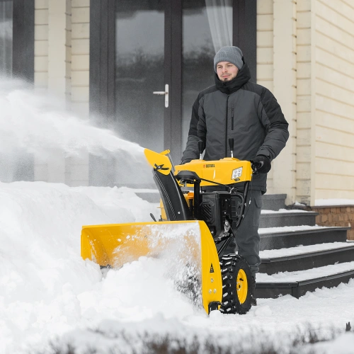 Бензиновая снегоуборочная машина SBL 711D PRO, 302cc, эл.старт, фара, обогрев, блок. дифф. Denzel купить в Москве с доставкой по всей России | ProtosMarket.ru
