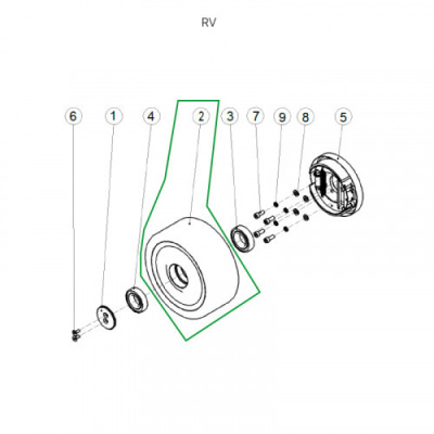 Грузовое колесо ричтрака RV, 300х120 мм, PU купить в Москве с доставкой по всей России | ProtosMarket.ru
