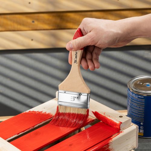 Кисть плоская "Стандарт" 3" (75 мм) натуральная щетина, деревянная ручка MTX купить в Москве с доставкой по всей России | ProtosMarket.ru