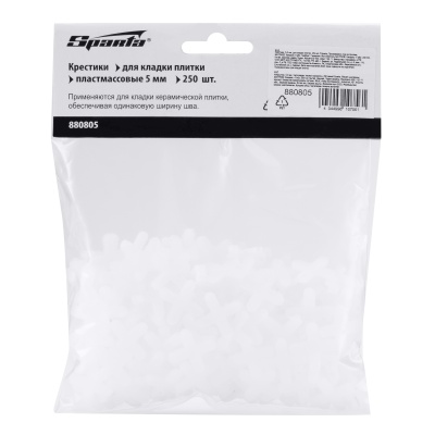 Крестики, 5 мм, для кладки плитки, 250 шт Sparta купить в Москве с доставкой по всей России | ProtosMarket.ru
