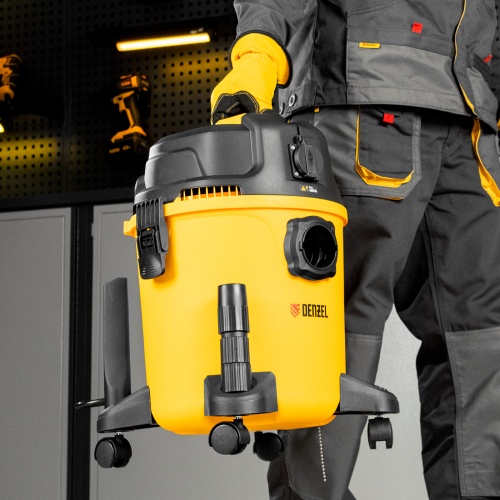 Пылесос строительный RVC20, 1400 Вт, бак 20 л, шланг 3 м, розетка с автосинхр. Denzel купить в Москве с доставкой по всей России | ProtosMarket.ru