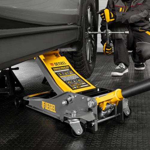 Домкрат гидравлический подкатной, 3 т, 75-500 мм, быстрый подъем, низкий подхват, проф. Denzel купить в Москве с доставкой по всей России | ProtosMarket.ru