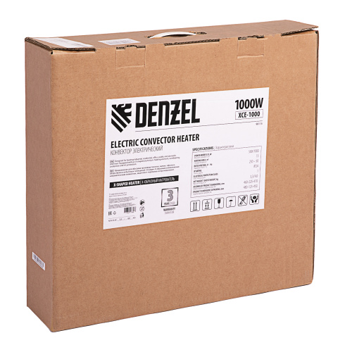 Конвектор электрический XCE-1000, 230 В, 1000 Вт, X-образный нагреватель Denzel купить в Москве с доставкой по всей России | ProtosMarket.ru
