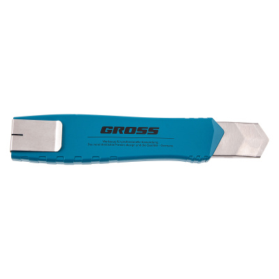 Нож, 195 мм, металлический корпус, выдвижное сегментное лезвие 25 мм (SK-5) металлическая направляющая, клипса для ремня Gross купить в Москве с доставкой по всей России | ProtosMarket.ru