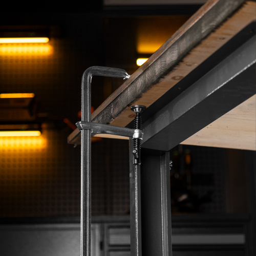 Струбцина F-образная, 120x600мм, кованая Denzel купить в Москве с доставкой по всей России | ProtosMarket.ru