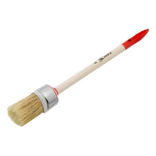 Кисть круглая, Профи №6 (30 мм) натуральная щетина, деревянная ручка MTX купить в Москве с доставкой по всей России | ProtosMarket.ru