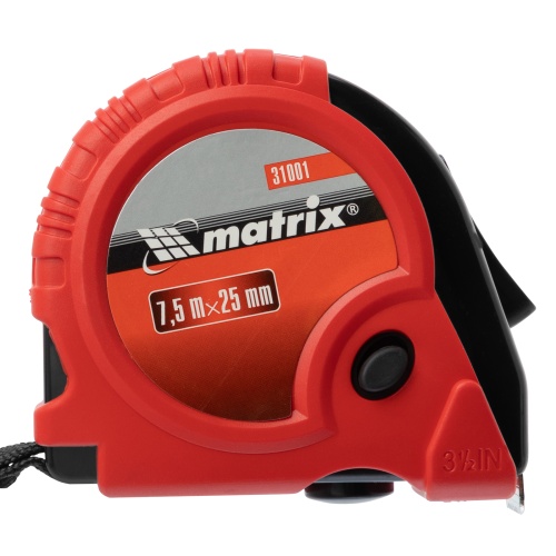 Рулетка Rubber,7,5 м х 25 мм,обрезиненный корпус Matrix купить в Москве с доставкой по всей России | ProtosMarket.ru