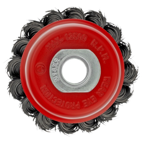 Щетка для УШМ, 65 мм, М14, "чашка", крученая проволока 0.35 мм Matrix купить в Москве с доставкой по всей России | ProtosMarket.ru