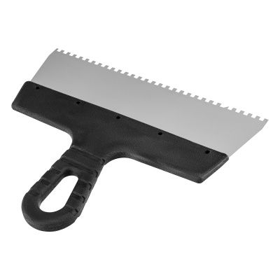 Шпатель из нержавеющей стали, 250 мм, зуб 4 х 4 мм, пластмассовая ручка Sparta купить в Москве с доставкой по всей России | ProtosMarket.ru