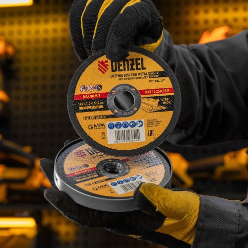 Круг отрезной по металлу, 125 х 1,0 х 22,2 мм, WA60TBF, в метал.банке, 10 шт. Denzel купить в Москве с доставкой по всей России | ProtosMarket.ru