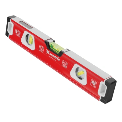 Уровень алюминиевый, магнит, фрезерованный, 3 глазка (1 зеркальный) 400 мм Matrix купить в Москве с доставкой по всей России | ProtosMarket.ru