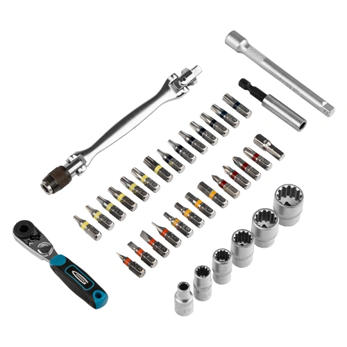 Набор бит и головок торцевых, 1/4, карданный ключ, трещотка, адаптер, S2, 37 шт. Gross купить в Москве с доставкой по всей России | ProtosMarket.ru