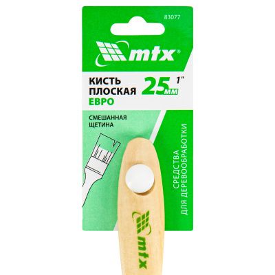 Кисть плоская "Евро" 1", смешанная щетина, деревянная ручка MTX купить в Москве с доставкой по всей России | ProtosMarket.ru