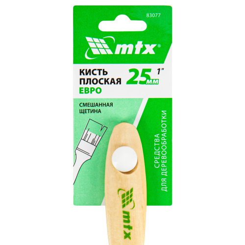 Кисть плоская "Евро" 1", смешанная щетина, деревянная ручка MTX купить в Москве с доставкой по всей России | ProtosMarket.ru