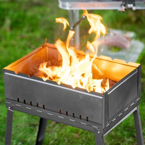 Мангал облегченный с ребрами жесткости 500 х 300 х 500 мм, Россия Camping Palisad купить в Москве с доставкой по всей России | ProtosMarket.ru