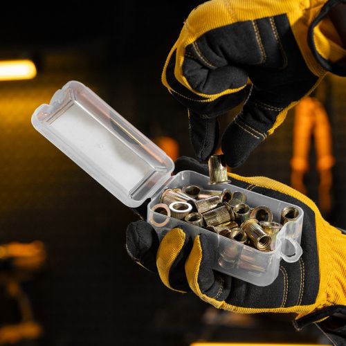 Заклепки резьбовые, стальные, оцинкованные, М10, пластиковый кейс, 35 шт. Denzel купить в Москве с доставкой по всей России | ProtosMarket.ru