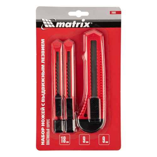 Набор ножей, выдвижные лезвия, 9-9-18 мм, 3 шт. Matrix купить в Москве с доставкой по всей России | ProtosMarket.ru