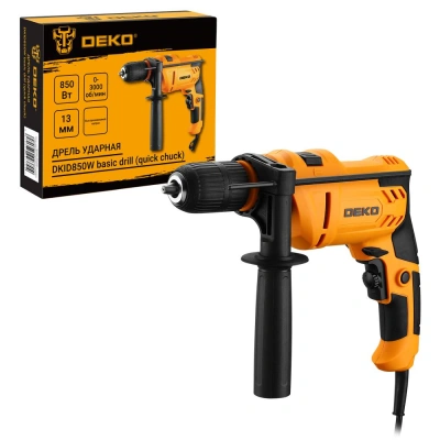 Дрель ударная сетевая DEKO DKID850W с быстрозажимным патроном, 850Вт