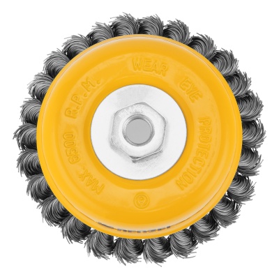 Щетка для УШМ, 125 мм, "Чашка", крученая нержавеющая проволока 0.5 мм, М14 Denzel купить в Москве с доставкой по всей России | ProtosMarket.ru