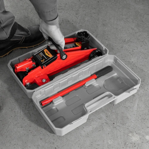 Домкрат гидравлический подкатной, 2 т, h подъема 140-285 мм, в пластиковом кейсе, compact Sparta по ценам производителя в Москве с доставкой по всей России