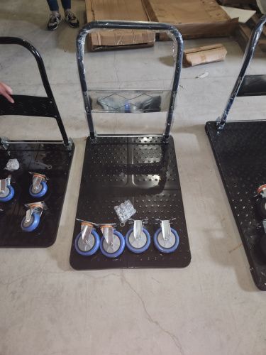 Тележка платформенная 650 кг TOR PH650 (890x590) со складной ручкой (пластиковые колеса 125 мм) купить в Москве с доставкой по всей России | ProtosMarket.ru