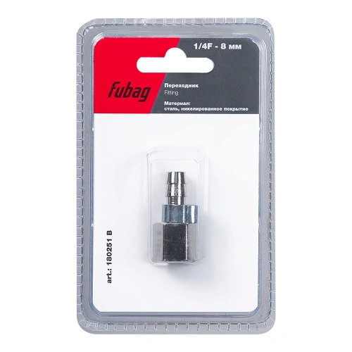 FUBAG Переходник 1/4 дюйма F на елочку 8мм с обжимным кольцом  11Х13мм, блистер 1 шт купить в Москве с доставкой по всей России | ProtosMarket.ru