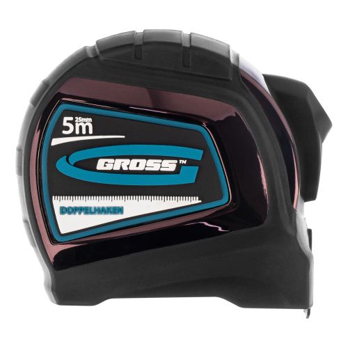 Рулетка "Doppelhaken",5 м x 25 мм,двухсторонний зацеп,Нейлон,двусторонняя шкала,автоматическая фиксация Gross купить в Москве с доставкой по всей России | ProtosMarket.ru