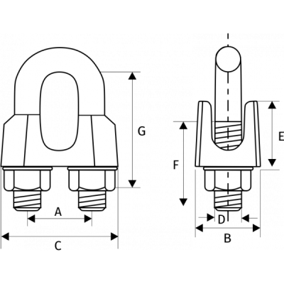 Зажим канатный DIN 1142, D = 40 мм купить в Москве с доставкой по всей России | ProtosMarket.ru