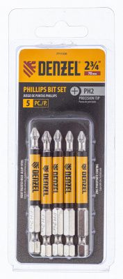 Набор бит, PH2x2х70 мм, 5 шт. Denzel купить в Москве с доставкой по всей России | ProtosMarket.ru
